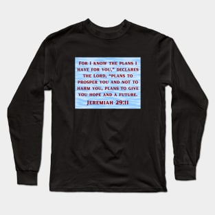 Bible Verse Jeremiah 29:11 Long Sleeve T-Shirt